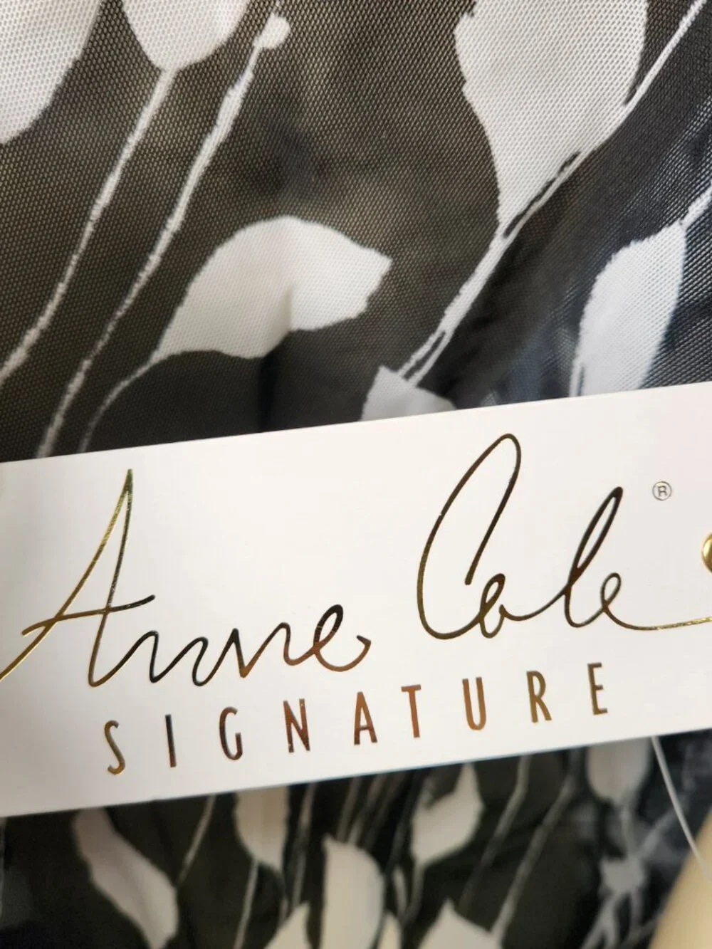 Anne Cole Swimwear Tunic Top Sheer Black White Short Sleeve L / XL NEW w Tags - Picture 9 of 13